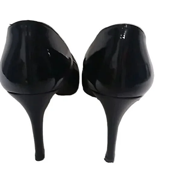 L.K. Bennett Black Patent Leather Round Toe Pumps - Picture 4 of 8